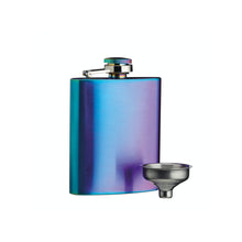 Load image into Gallery viewer, BarCraft Exotic Rainbow Hip Flask with Funnel