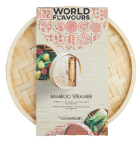 Load image into Gallery viewer, World of Flavours Two Tier Bamboo Steamer - 20cm