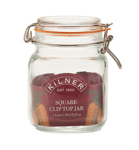 Kilner Clip Top Jar - Square, 1 Litre