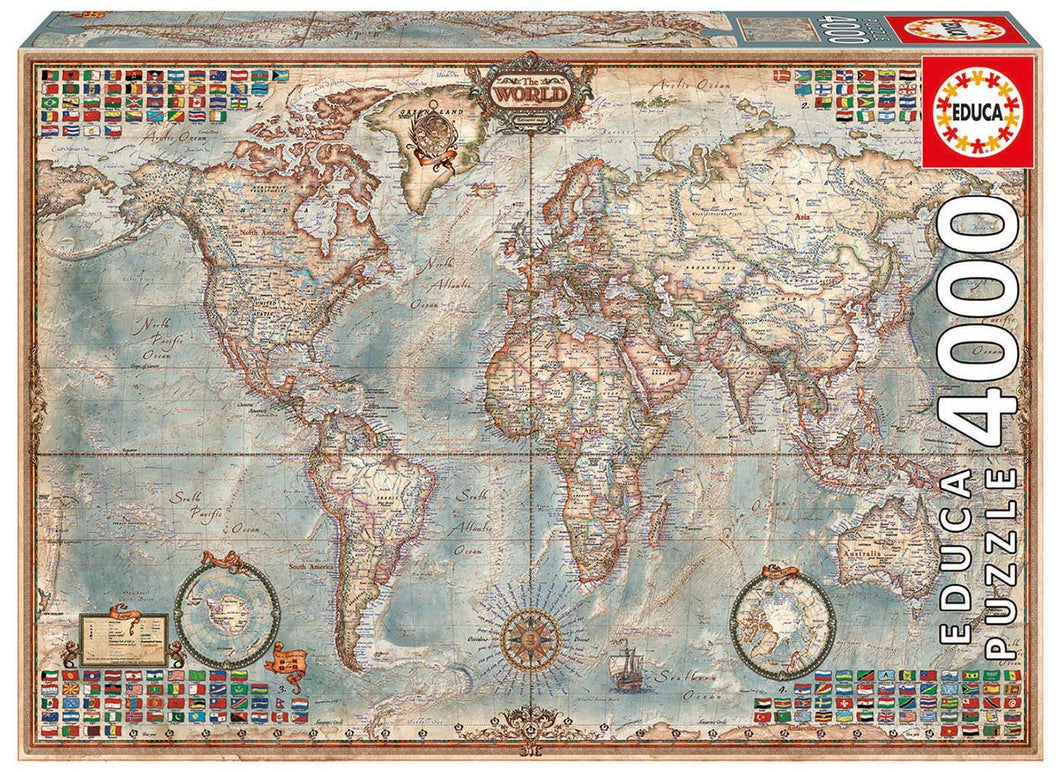 Historic World Map Puzzle 4000
