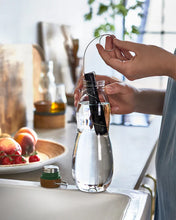 Load image into Gallery viewer, Black & Blum Glass Eau Good Bottle with Charcoal Filter 650ml Olive