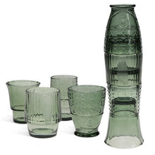 Load image into Gallery viewer, Rex Stacking Glass Tumblers (set of 4) - Green Fish
