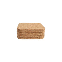 Load image into Gallery viewer, T&G Square Cork Coasters - Set of 6
