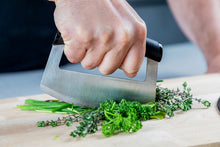 Load image into Gallery viewer, KitchenAid Mezzaluna Knife with Stainless Steel Curved Blade - Black