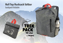 Load image into Gallery viewer, Troika Roll top backpack, foldable Grey