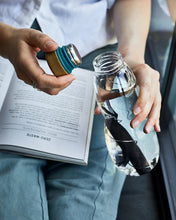 Load image into Gallery viewer, Black & Blum Glass Eau Good Bottle with Charcoal Filter 650ml Olive