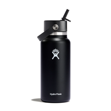 Load image into Gallery viewer, Hydroflask Wide Mouth Bottle with Straw 32oz - Black