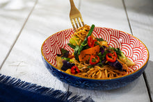 Load image into Gallery viewer, Mikasa Ceramic Bowl, Blue Arched Pattern