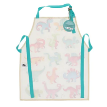 Load image into Gallery viewer, Rex Wipeable cotton children's apron - Baby Dinos
