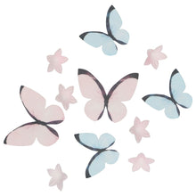 Load image into Gallery viewer, Wilton Edible Wafer Decorations Flowers & Butterflies Pastel Pink set/30