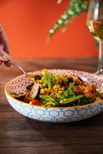 Load image into Gallery viewer, Mikasa Ceramic Bowl, Blue Geometric Pattern