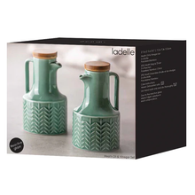 Load image into Gallery viewer, Ladelle Heath Ceramic Oil & Vinegar Set - Jade
