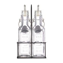 Load image into Gallery viewer, Kilner Oil Bottles & Metal Rack Set Of 2 0.3 Litre