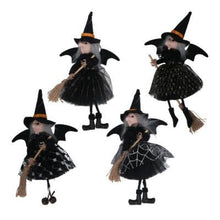 Load image into Gallery viewer, Black Witch with Broom Decoration