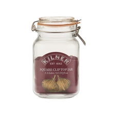 Load image into Gallery viewer, Kilner Clip Top Jar - Square, 1.5 Litre