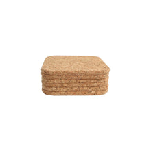 Load image into Gallery viewer, T&G Square Cork Coasters - Set of 6