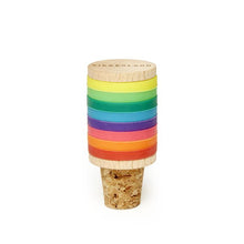Load image into Gallery viewer, Kikkerland Rainbow Wine Rings & Stopper