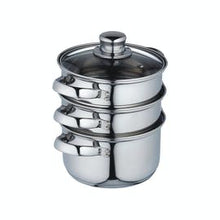 Load image into Gallery viewer, KitchenCraft Stainless Steel Three Tier Steamer - 16cm
