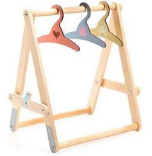 Load image into Gallery viewer, Djeco POMEA Doll&#39;s Clothes Rack &amp; 3 Hangers
