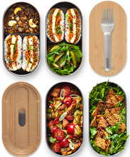 Load image into Gallery viewer, Black & Blum Steel Bento Box - Almond/Grey