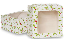Load image into Gallery viewer, Anniversary House Holly Square Treat Boxes with Window - Pack of 2