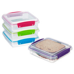 Sistema Sandwich Box - Assorted Clear with Coloured Clips
