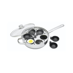 KitchenCraft Stainless Steel Six Hole Egg Poacher