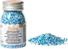 Load image into Gallery viewer, Decora Mini Sugar Pearls - White, Light Blue &amp; Blue
