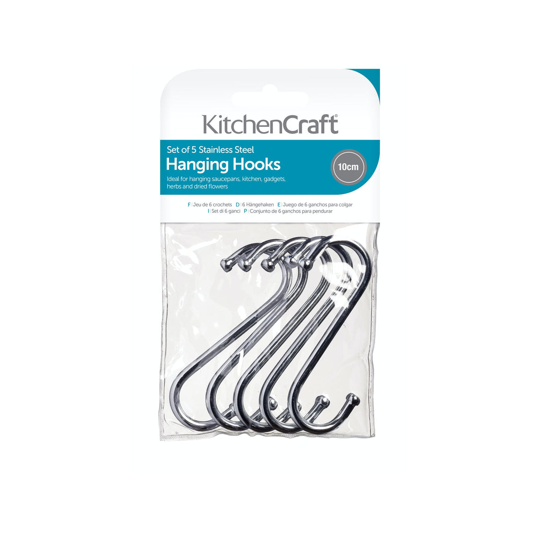 KitchenCraft Pk5 Chrome Plated 'S' Hooks 100mm