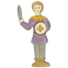 Load image into Gallery viewer, Boy purple wooden figure
