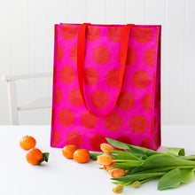 Load image into Gallery viewer, Rex Shopping Bag - Red on Pink Spotlight
