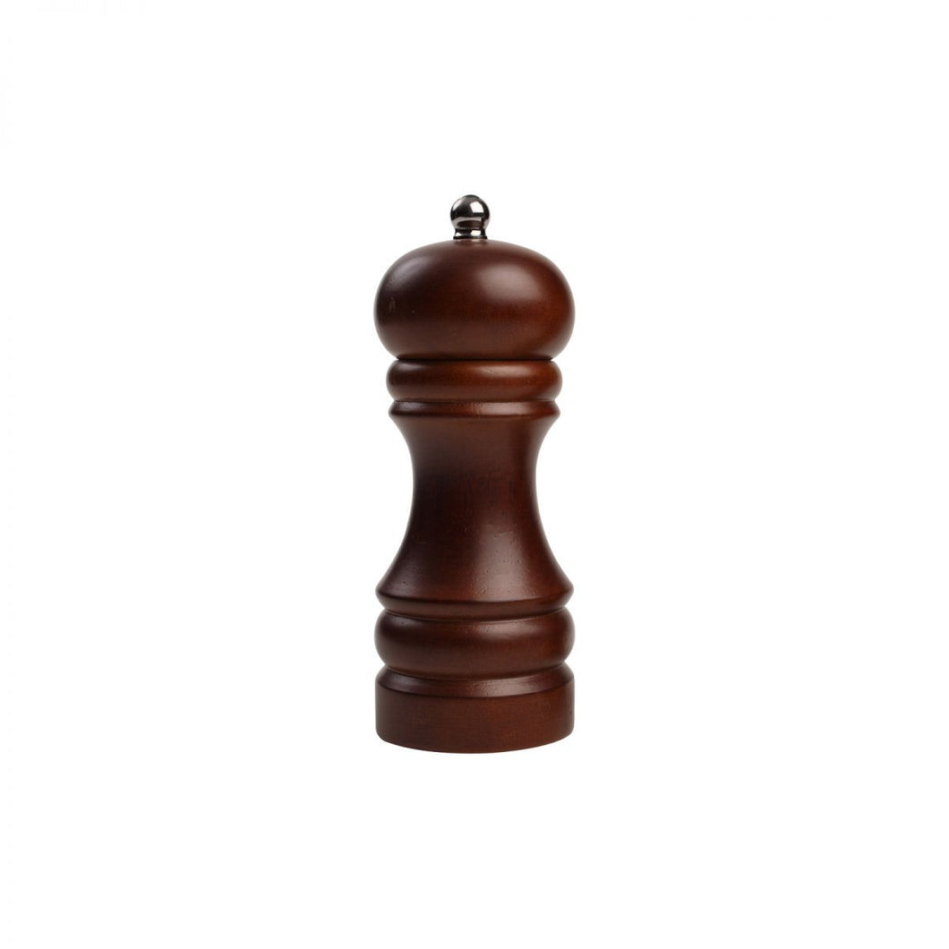 T&G Dark Stained Hevea Capstan Pepper Mill - 15cm