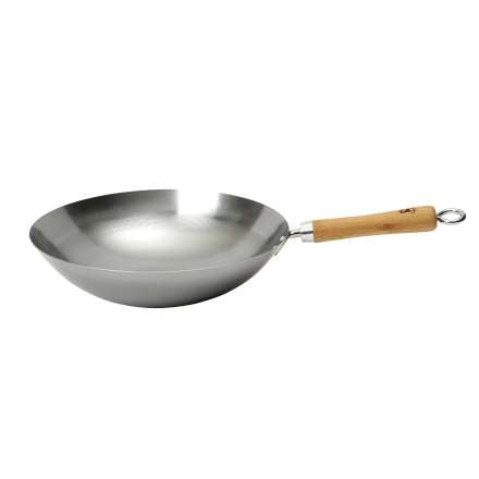 School Of Wok 'Wok & Roll' Carbon Steel Authentic Round Bottom Wok - 13