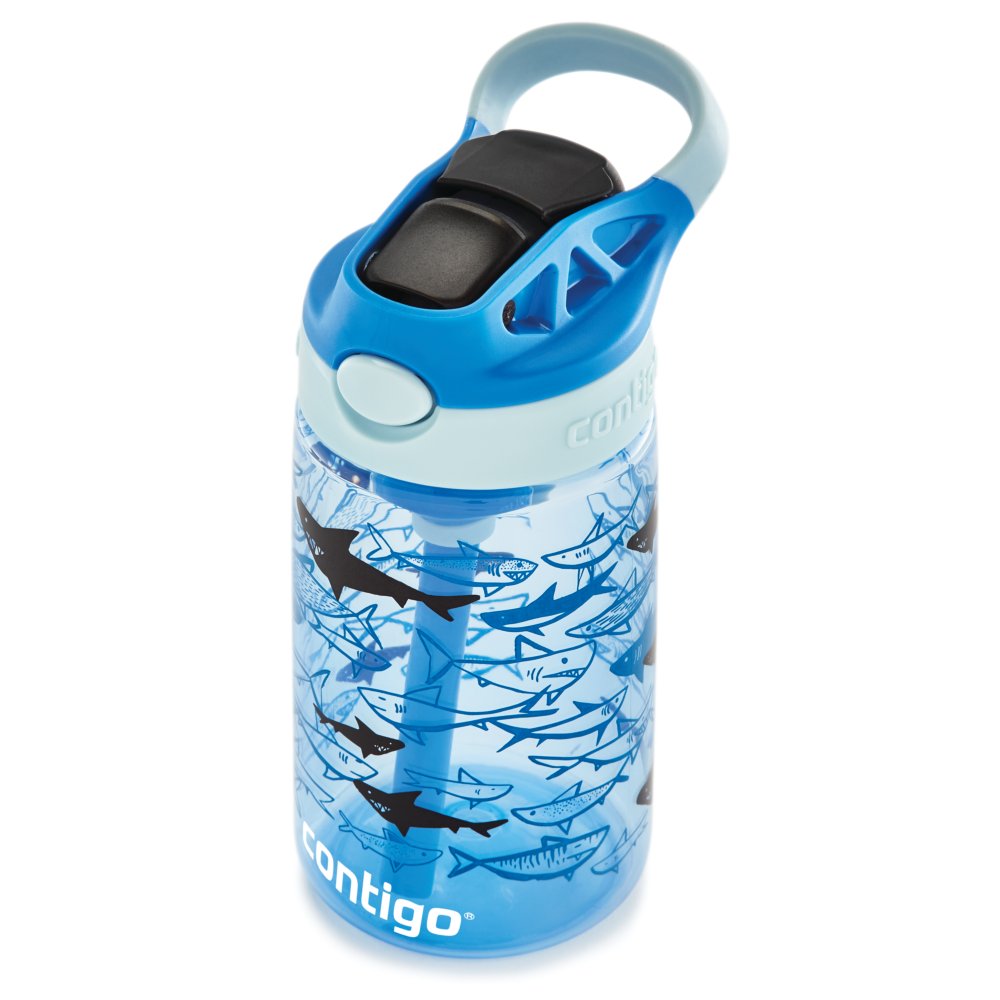 Contigo Easy Clean Water Bottle 420ml - Blue Sharks