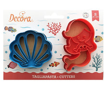 Load image into Gallery viewer, Decora Cookie Cutter Set - Mermaid &amp; Shell
