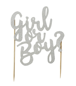 Mason Cash Silver Cake Topper - Girl or Boy?