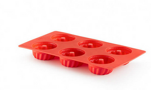 Lekue Gourmet 6 Cav Savarin Mini Mould - Red