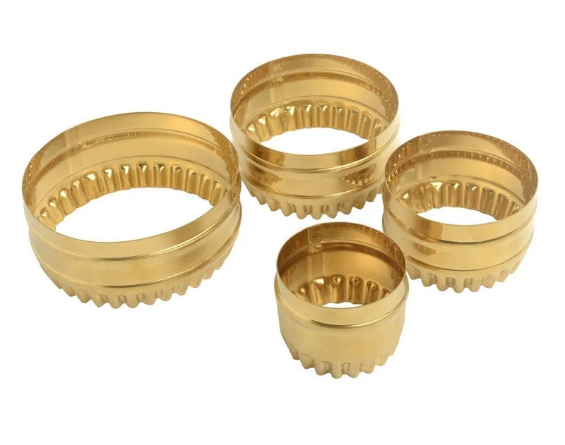Eddingtons Fluted Pastry Cutters Set of 4 - Brass
