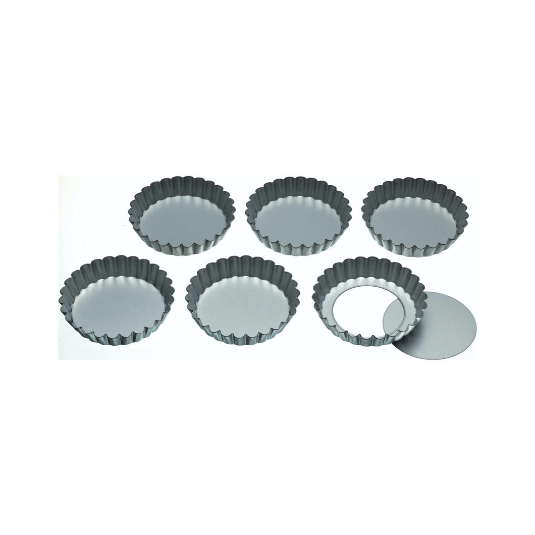 KitchenCraft Individual Loose-Bottom Tart Tins - 10cm