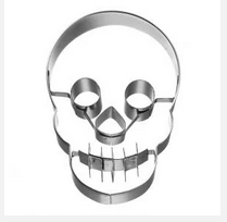 Load image into Gallery viewer, Birkmann Cookie Cutter Skull, Stainless Steel, with internal detailing 7 cm
