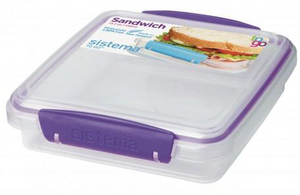 Sistema Sandwich Box - Assorted Clear with Coloured Clips