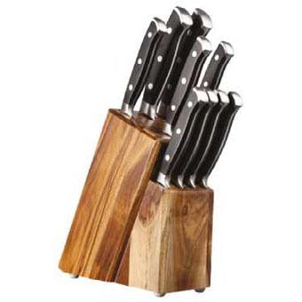 Taylor's Eye Witness Acacia Knife Block and 9 Piece Knife Set