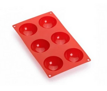 Load image into Gallery viewer, Lekue Gourmet 6 Cav Semi Sphere Mould - Red
