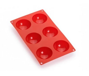 Lekue Gourmet 6 Cav Semi Sphere Mould - Red