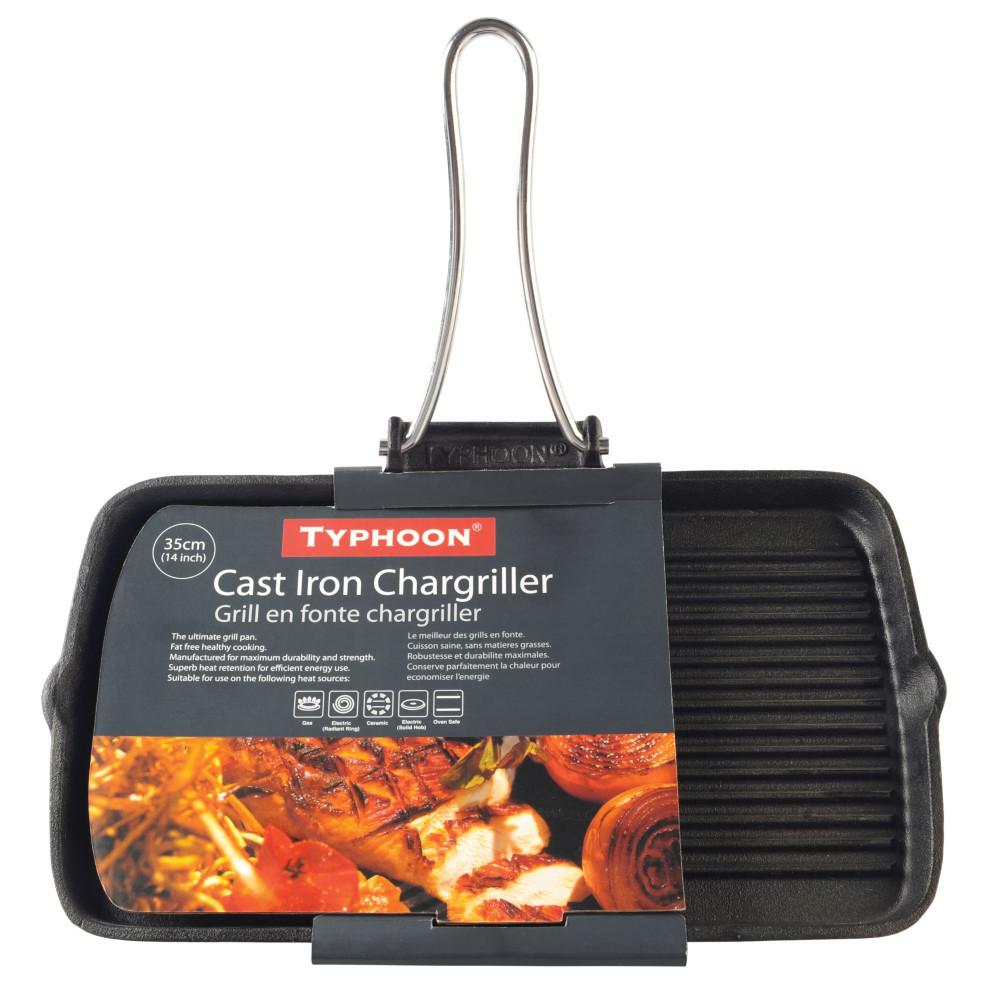 Typhoon Cast Iron Chargriller with Folding Handle