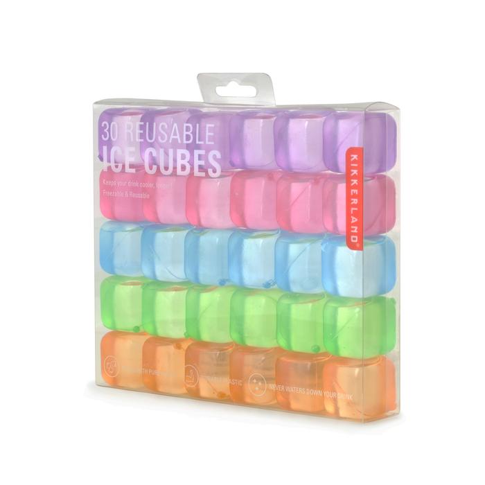 Kikkerland Coloured Reusable Ice Cubes - Pack of 30