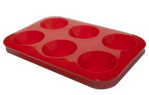Zeal Silicone 6 Cup Fairy Cake Mould - Red