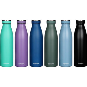 Sistema Stainless Steel Bottle 500ml - Assorted colours