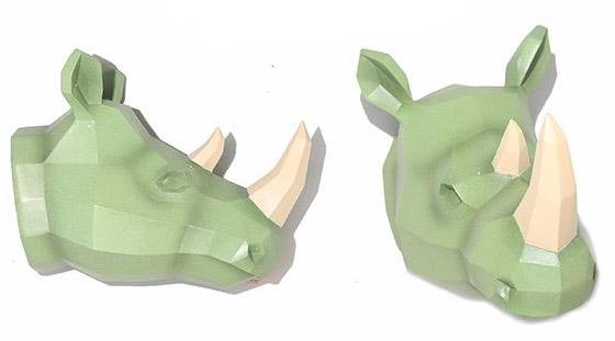 Rhino Head - Green