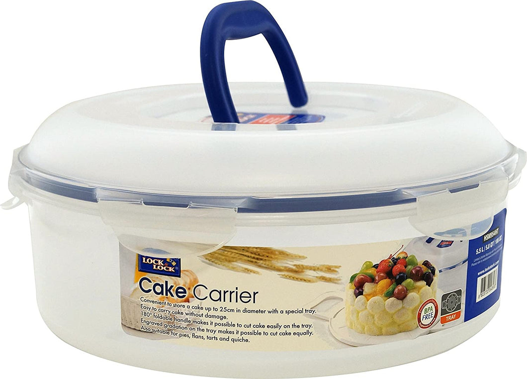 Lock & Lock Round Cake Box with Tray & Handle